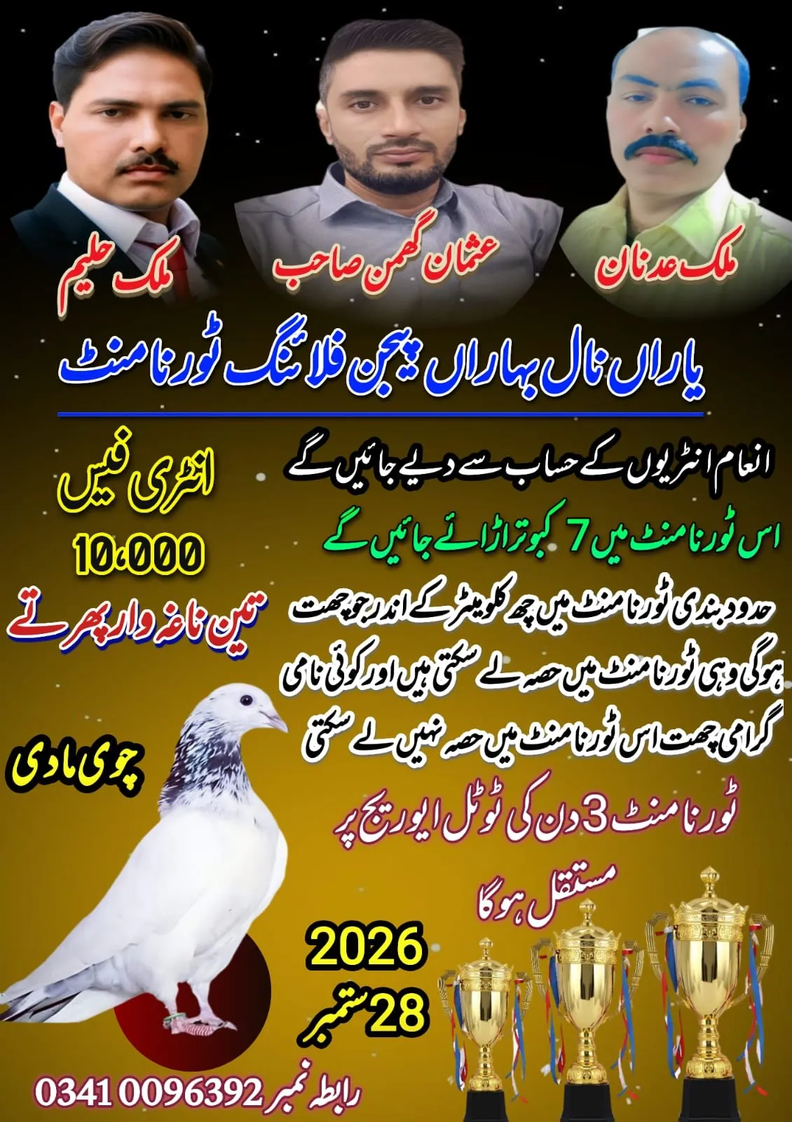یاراں نال بہاراں پیجن فلائنگ ٹورنامنٹ/تین ناغہ وار پھرتے